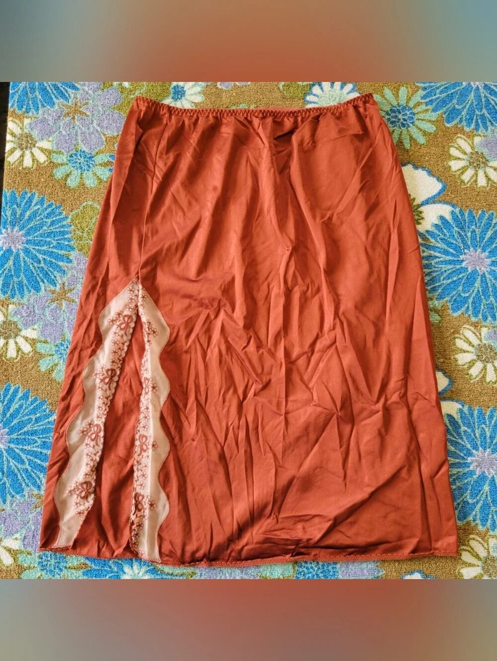 JcPenney | Vintage Rust Orange Slip Skirt